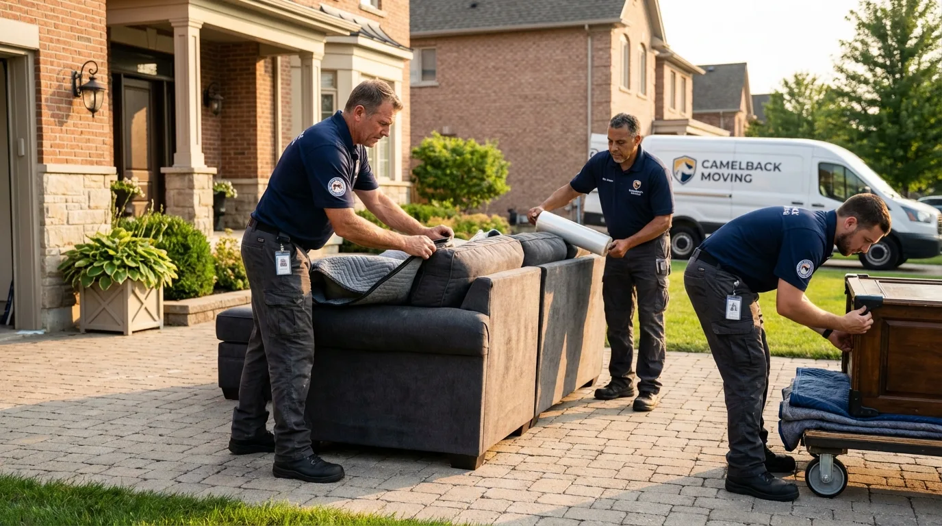 Large estate moving crew wrapping furniture in Spanish Fork, UT